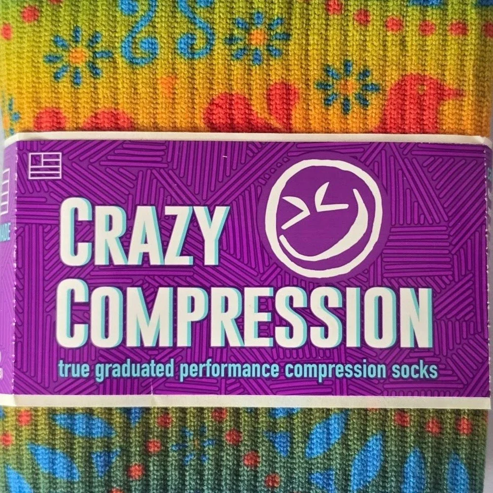 Crazy Compression Multicolor Socks‎ 2pk Graduated Performance Women XS Athletic